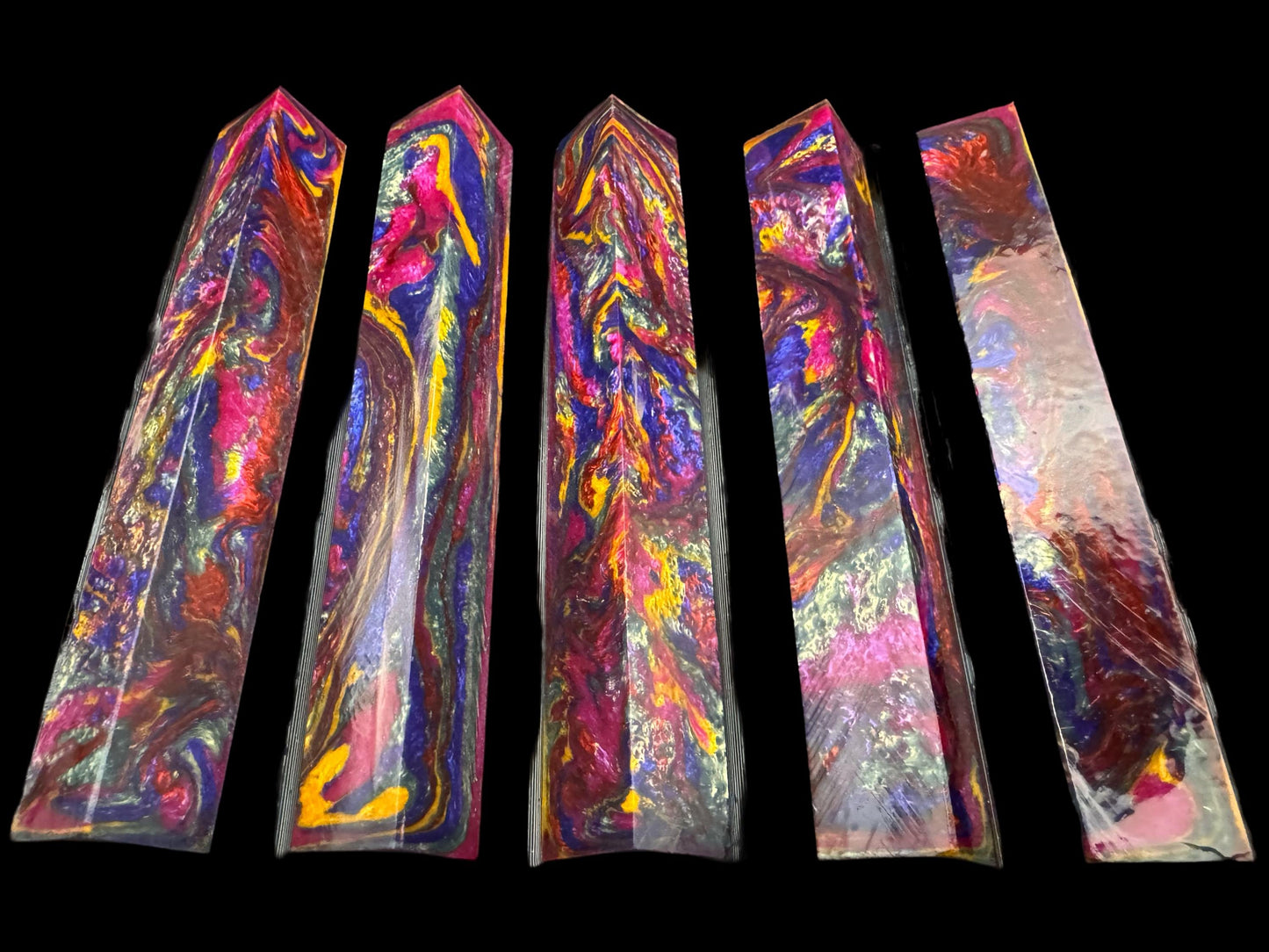 Pen Turning Blank, Alumilite Resin, Psychedelic