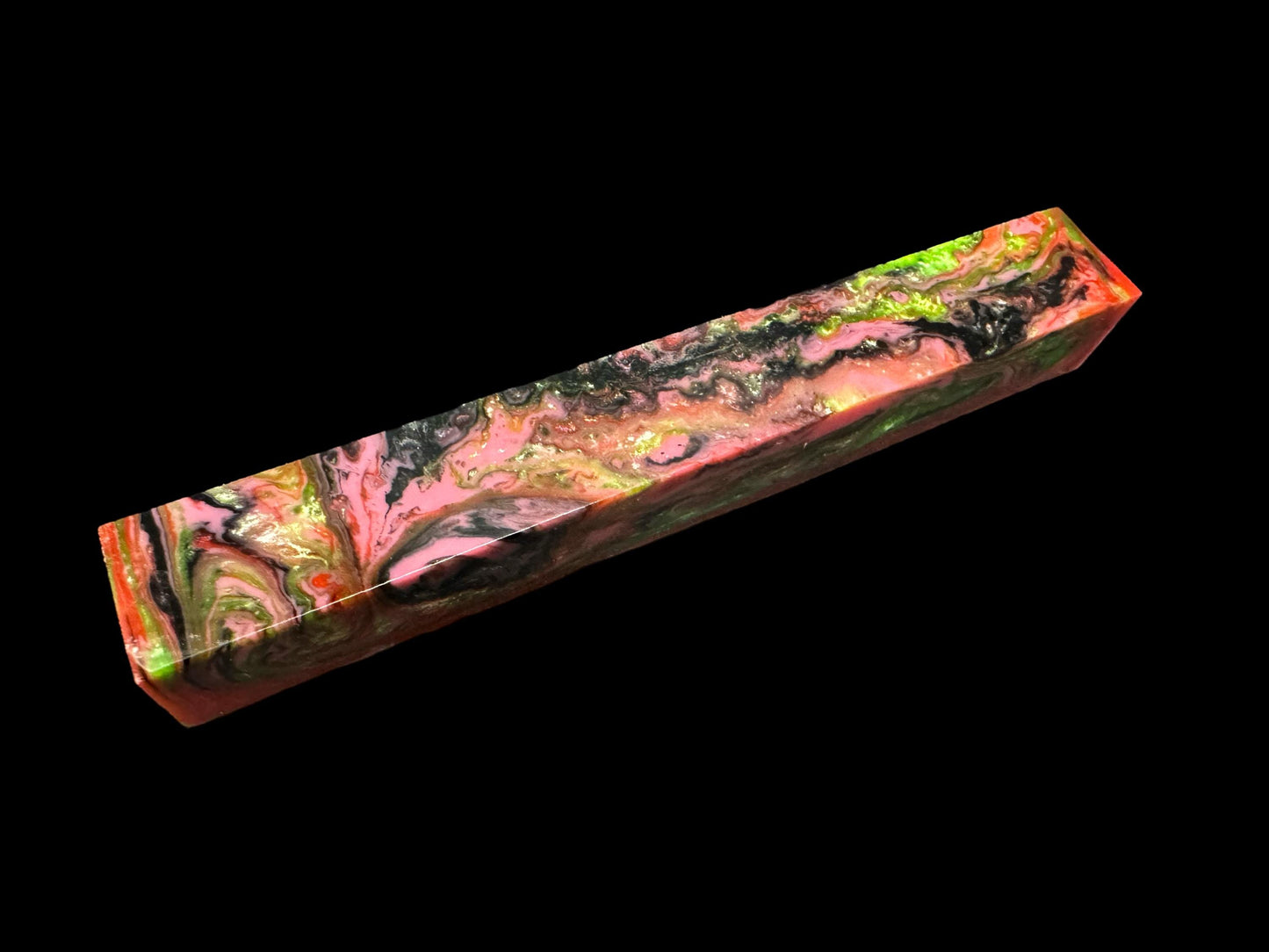 Pen Turning Blank, Alumilite Resin, Raspberry Lime