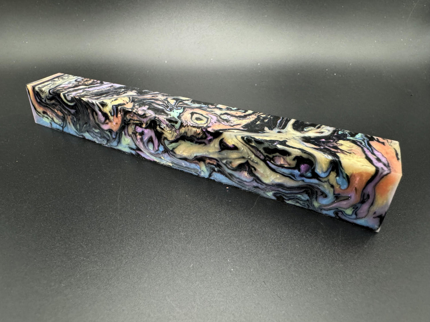 Pen Turning Blank, Alumilite Resin, Reverse Intense Abalone