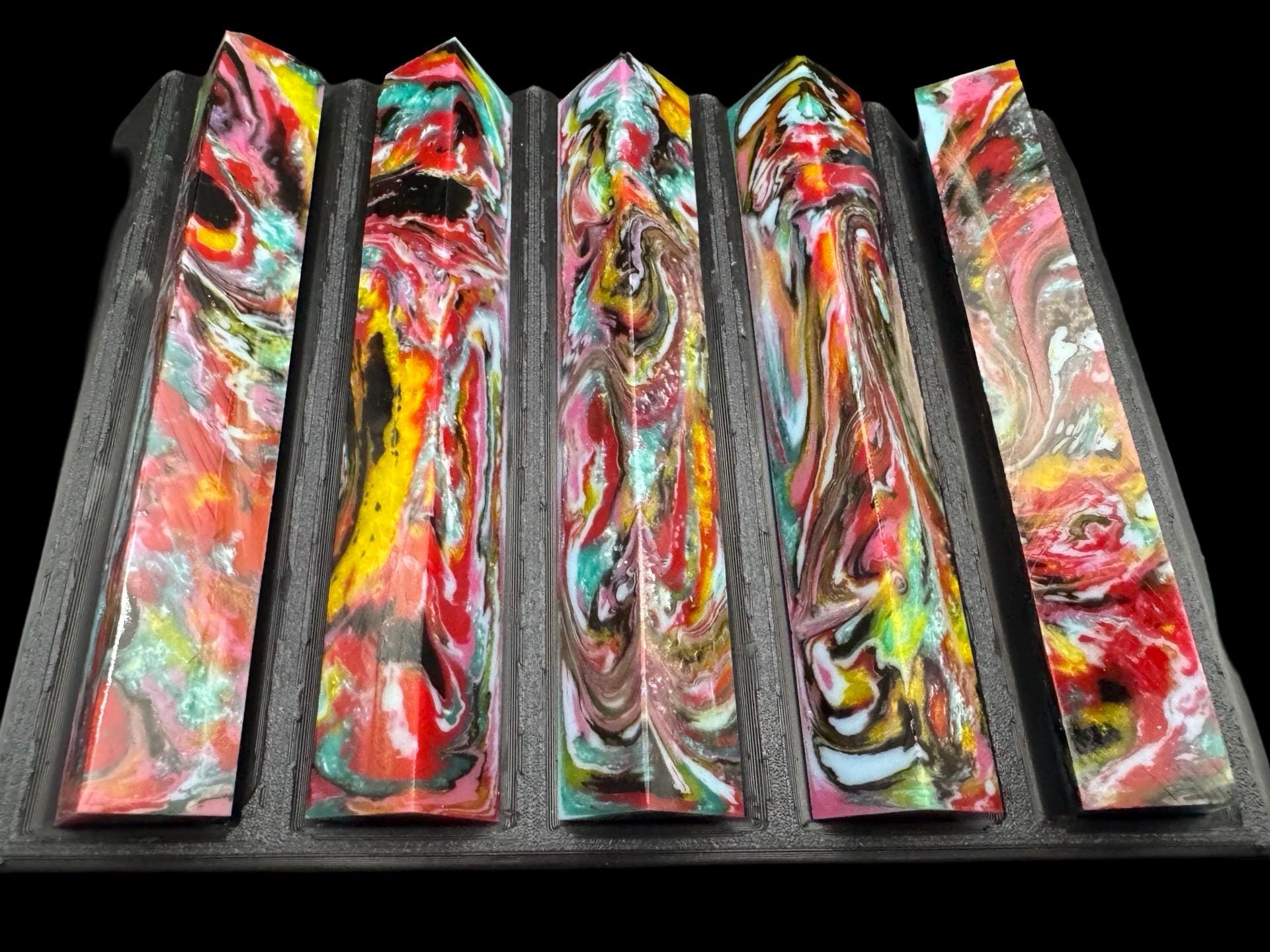 Pen Turning Blank, Alumilite Resin, Nightmare Sally